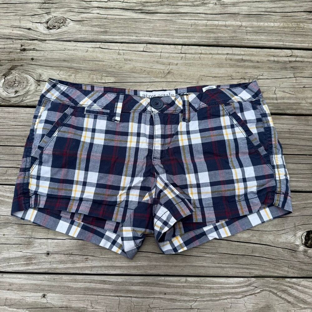 Y2K Aeropostale Women’s Plaid Low Rise Stretch Shorts